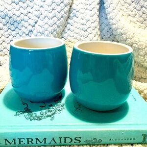 David’s Tea ‘The Bubble Teacups’ Set of 2 Teal Ceramic Cups